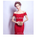 Elegant Ladies Beautiful Cap Sleeve Rouge Robe de soirée sirène Sexy Long Robe de soirée rouge Bodycon Celebrity Party Dress